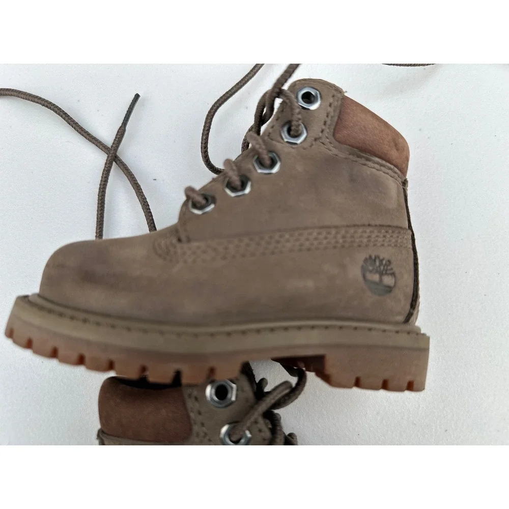Timberland Toddler 6 Inch Premium Waterproof Boot Taupe Brown TB0A6BE6EM5 Size 4